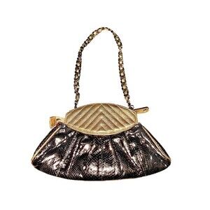 𝅺be&d Purse Clutch Crossbody Gold‎ And Brown Snakeskin